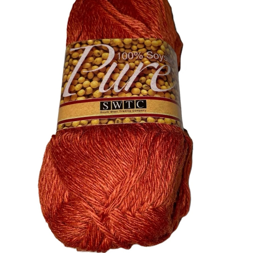 South West Trading Company PURE Soy Silk Worsted Yarn SWTC #081 Orange